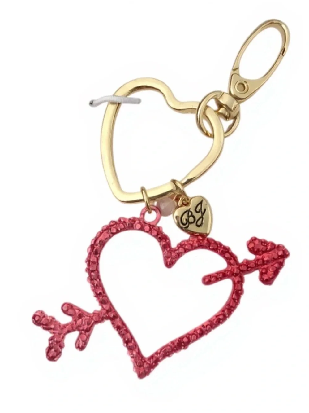 NIB Betsey Johnson heart shape bagcharm/ keychain. (Bag not included)